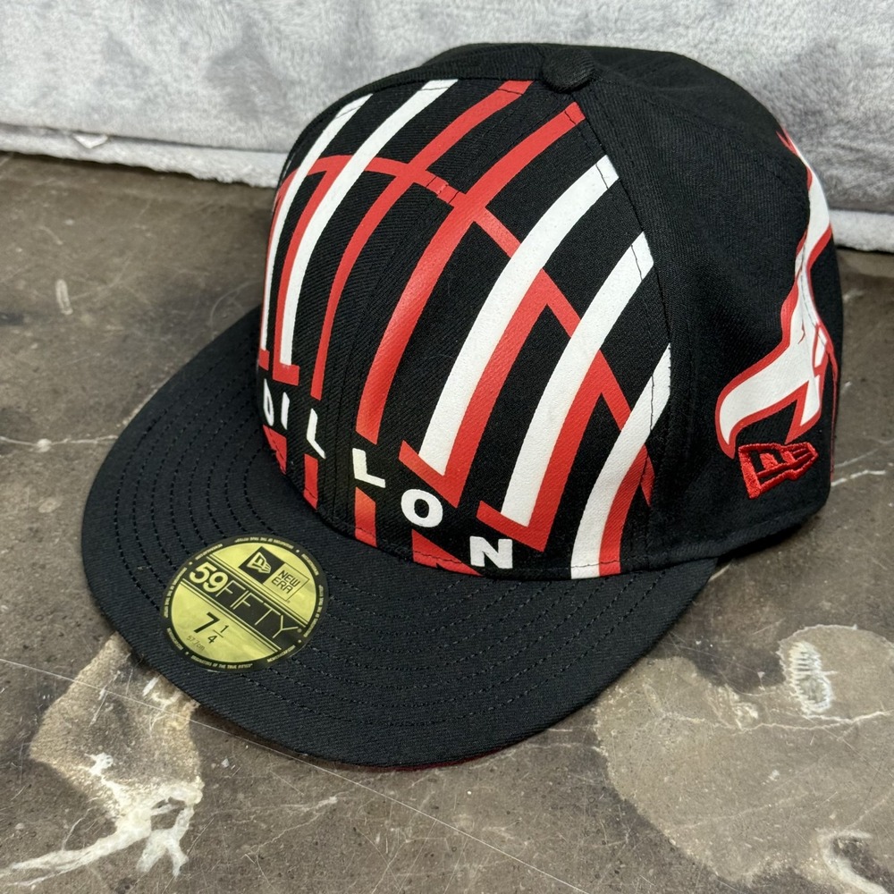 Austin Dillon Hat Cap Fitted Mens 7 1/4 Black Red NASCAR Auto Racing New Era